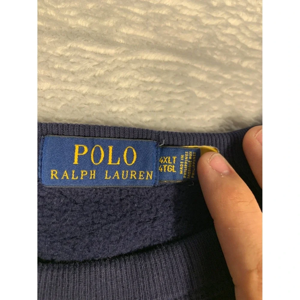 Polo Ralph Lauren Equestrian Horse Gold Cress Blue Sweatshirt Big & Tall 4XL
